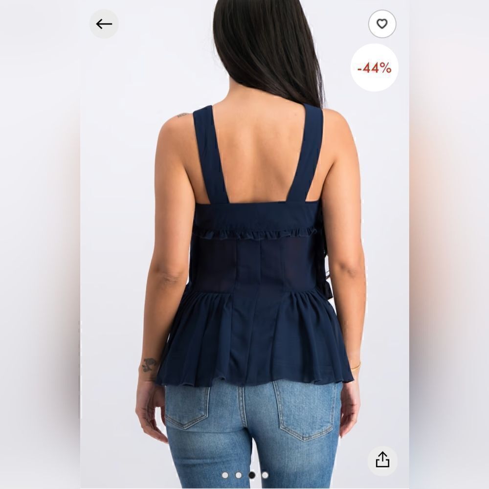 Romeo and Juliet couture Navy Tank top MSRP $118 - Picture 2 of 6